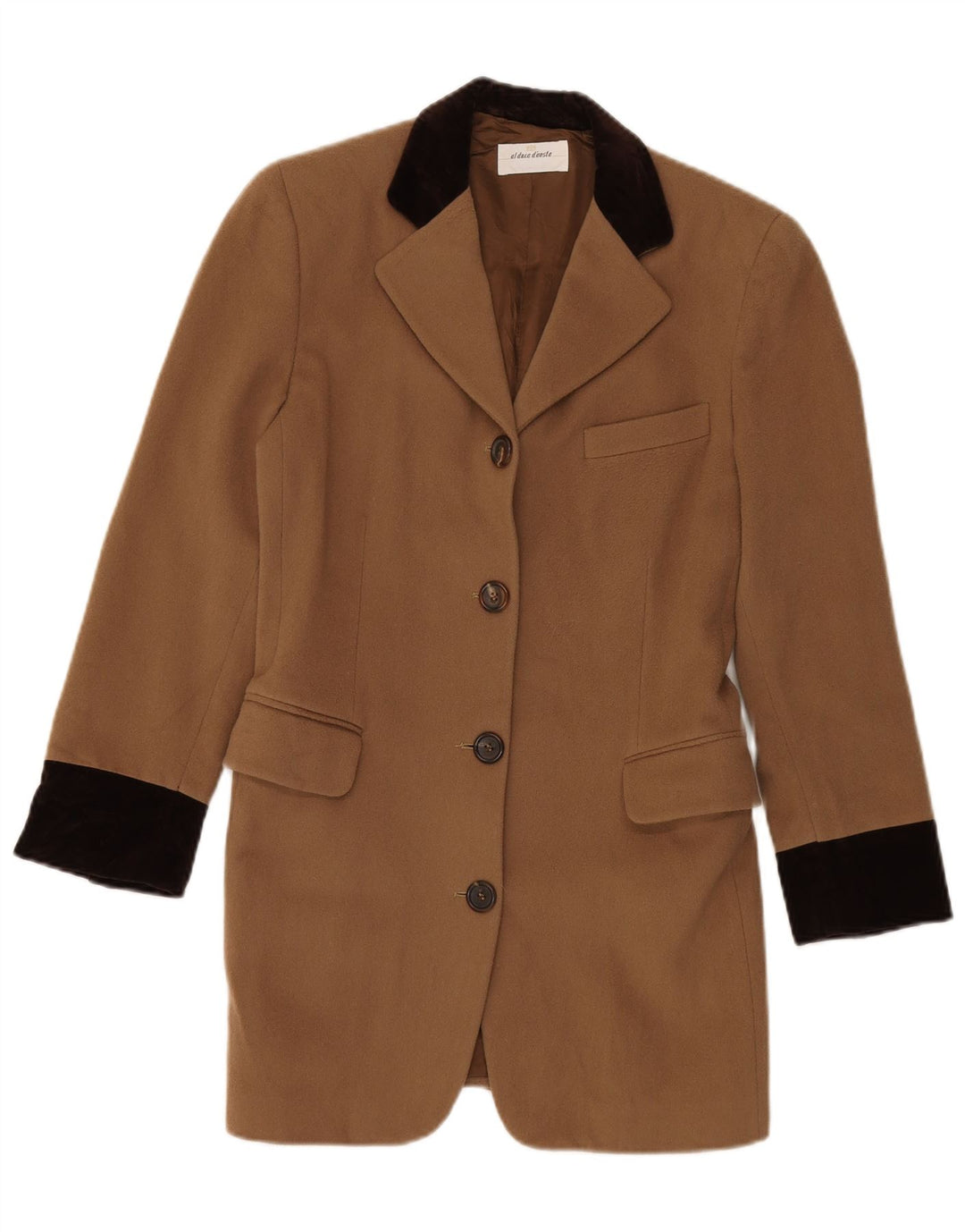 Al Duca D'Aosta Chaqueta larga de 4 botones para mujer IT 40 Small Brown