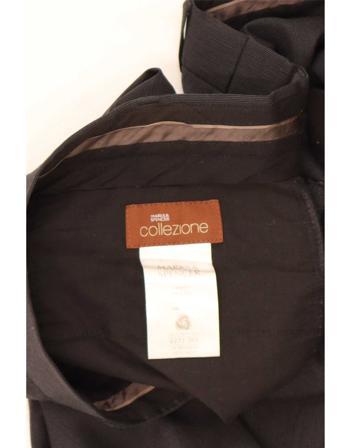 Marks & Spencer Pantalón de traje recto para hombre W38 L33 Lana gris