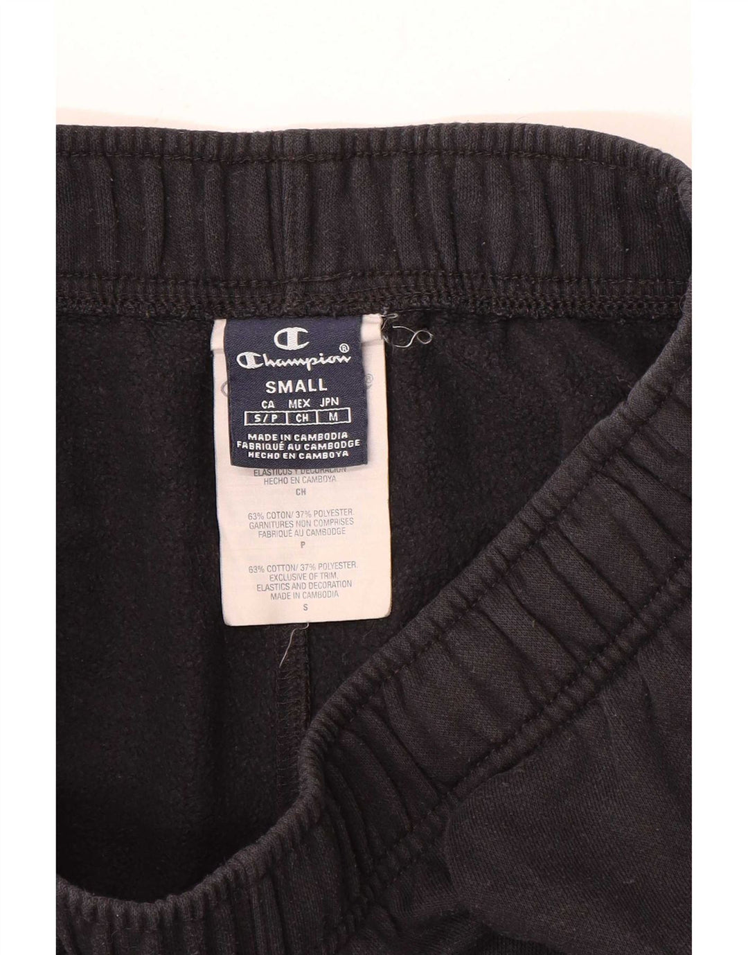 Champion Pantalones De Chándal Para Hombre Joggers Small Negro Algodón
