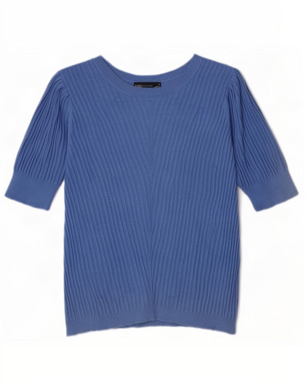 Marks & Spencer Jersey con Cuello Barco para Mujer UK 46 Grande Azul