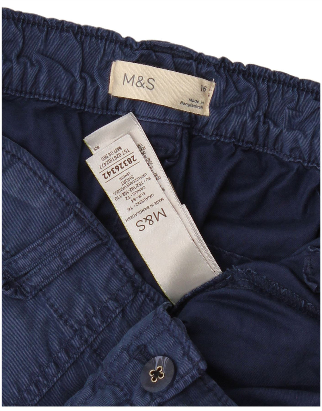 Marks & Spencer Pantalones Cargo Cortos para Mujer UK 40 Large W34 L25 Azul Marino