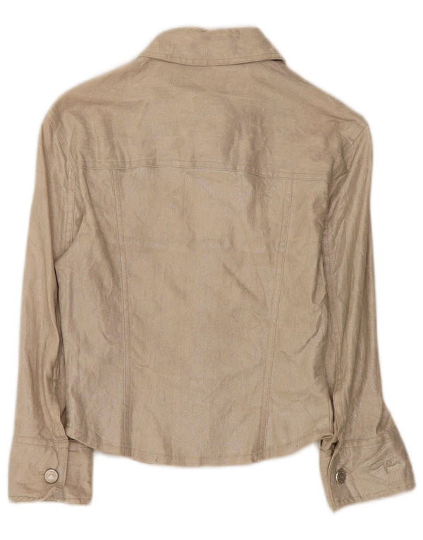 Jegains Mattiolo Chaqueta Bomber para Mujer UK 12 Medium Beige Linen