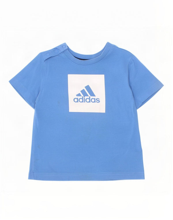 Adidas Camiseta gráfica para bebé niño 12-18 meses Algodón azul