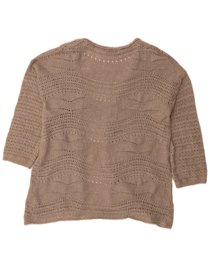 Marks & Spencer Suéter tipo cárdigan abierto para mujer UK 20 2XL Poliéster beige