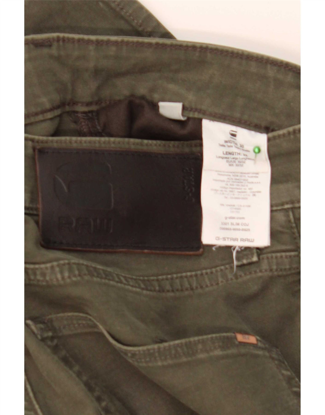 Vaqueros ajustados para hombre G-Star W30 L32 Algodón caqui