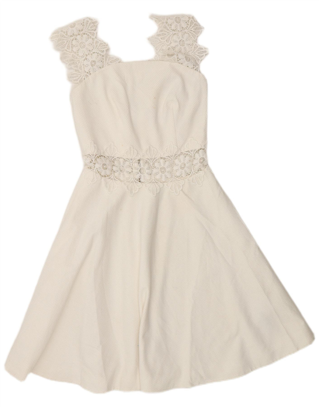 Ted Baker Vestido acampanado sin mangas para mujer UK 4 XS Poliéster blanco