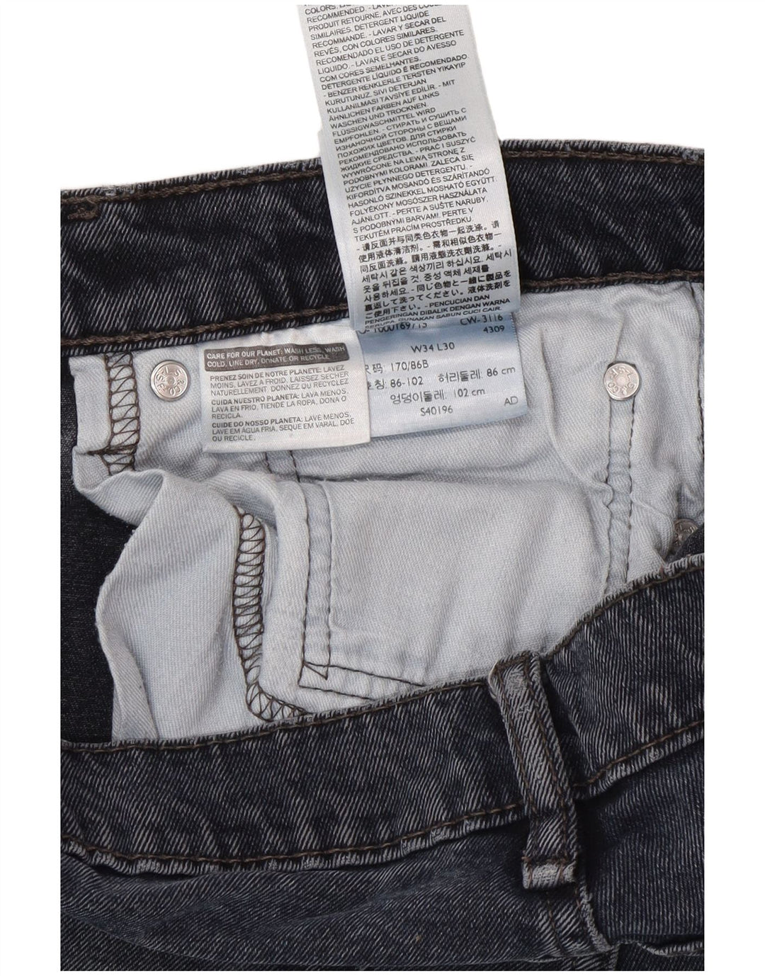 Levi's Vaqueros ajustados para hombre W34 L30 Algodón azul marino