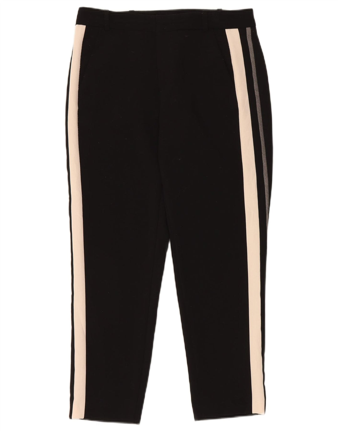 ZARA Mujer Pantalón Chino Slim Small Negro Colorblock