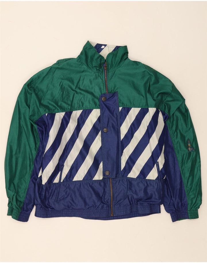 ATHLETA Chaqueta superior de chándal con gráfico para mujer UK 22 3XL Verde Colorblock