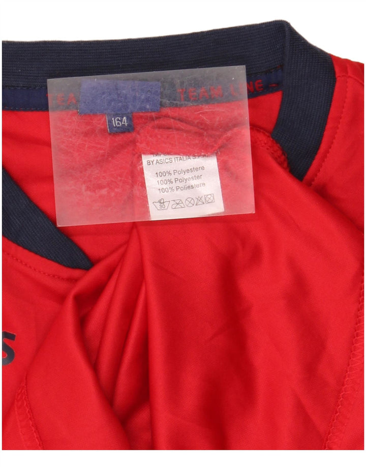 Asics Camiseta de niño manga larga 13-14 años Rojo Colorblock Poliéster