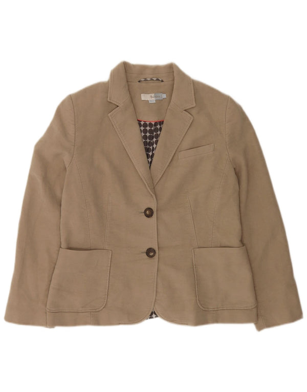 Boden Chaqueta tipo blazer de 2 botones para mujer Reino Unido 46 Grande Algodón beige