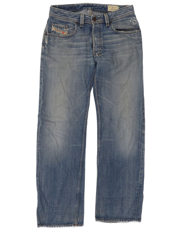 Diesel Hombre Levan Vaqueros Rectos Desgastados W32 L32 Algodón Azul