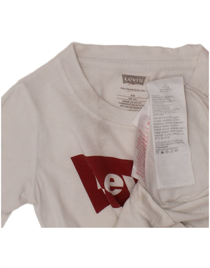 LEVI'S Camiseta gráfica para niño 3-4 años Blanco Algodón
