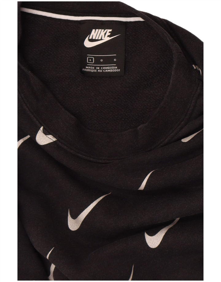 Nike Sudadera estampada con logo grande en negro para hombre