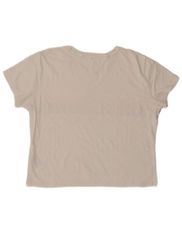 TOMMY HILFIGER Camiseta gráfica para mujer Top UK 44 Algodón blanco mediano