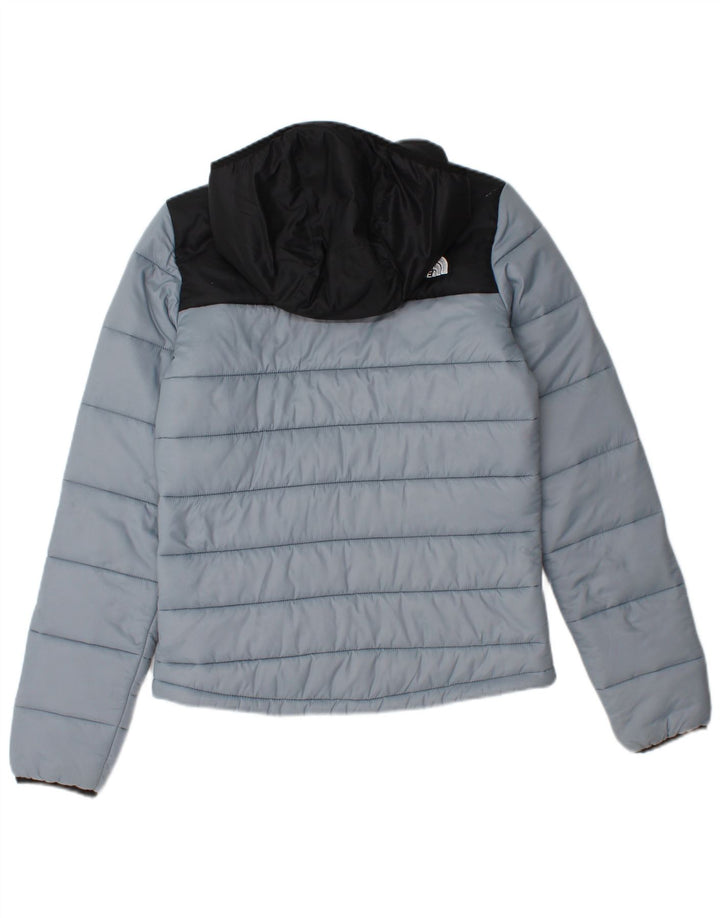 THE NORTH FACE Chaqueta acolchada con capucha para mujer UK 6 XS Nylon color block gris