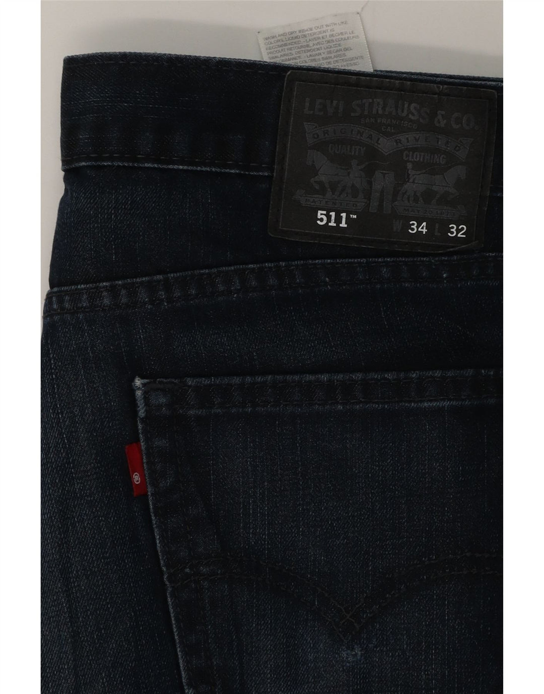Levi's Hombre 511 Slim Jeans W34 L32 Algodón Azul Marino