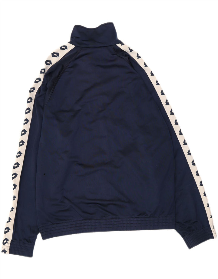 LOTTO Chaqueta superior de chándal con gráfico para hombre Azul marino medio Colorblock
