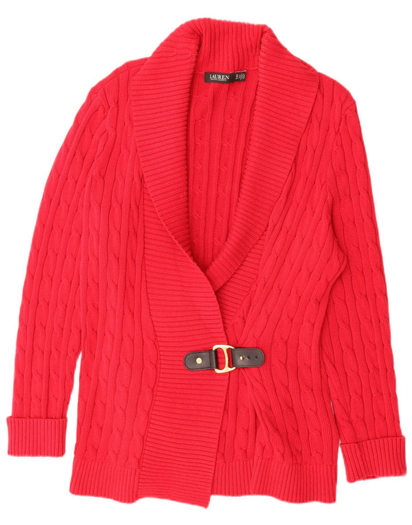 Ralph Lauren - Cárdigan largo para mujer, talla 40, XL, algodón rojo