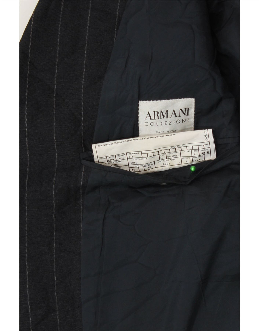 Armani Collezioni Chaqueta Blazer para Hombre IT 48 Pequeña Raya Azul Marino