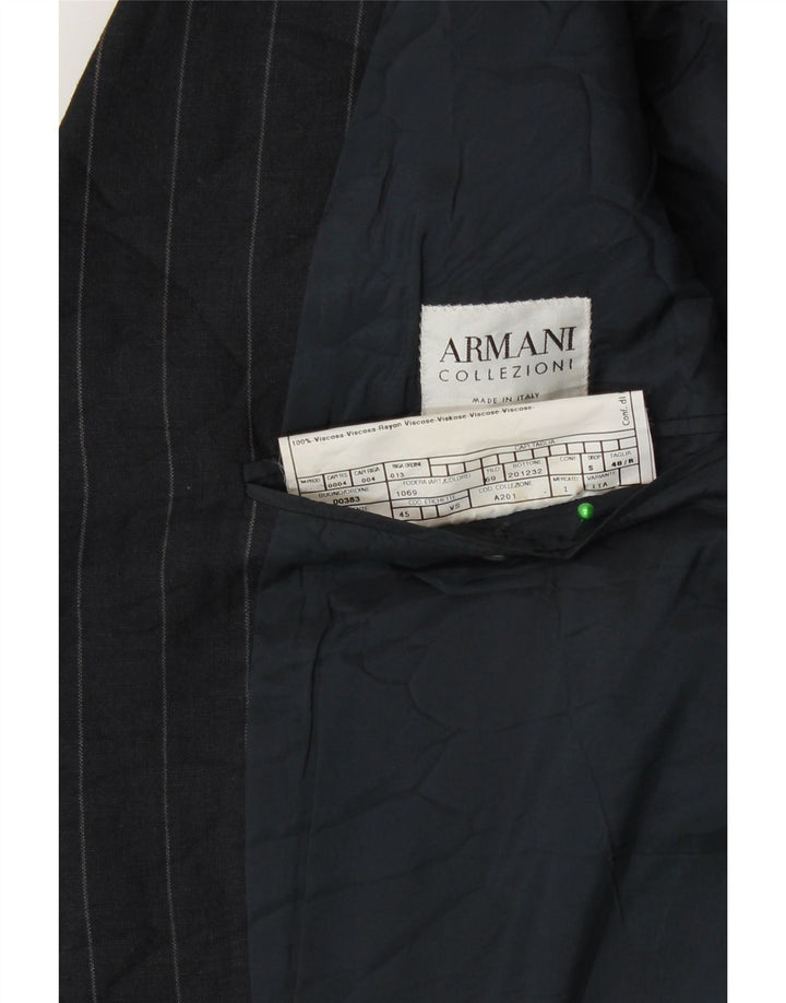Armani Collezioni Chaqueta Blazer para Hombre IT 48 Pequeña Raya Azul Marino