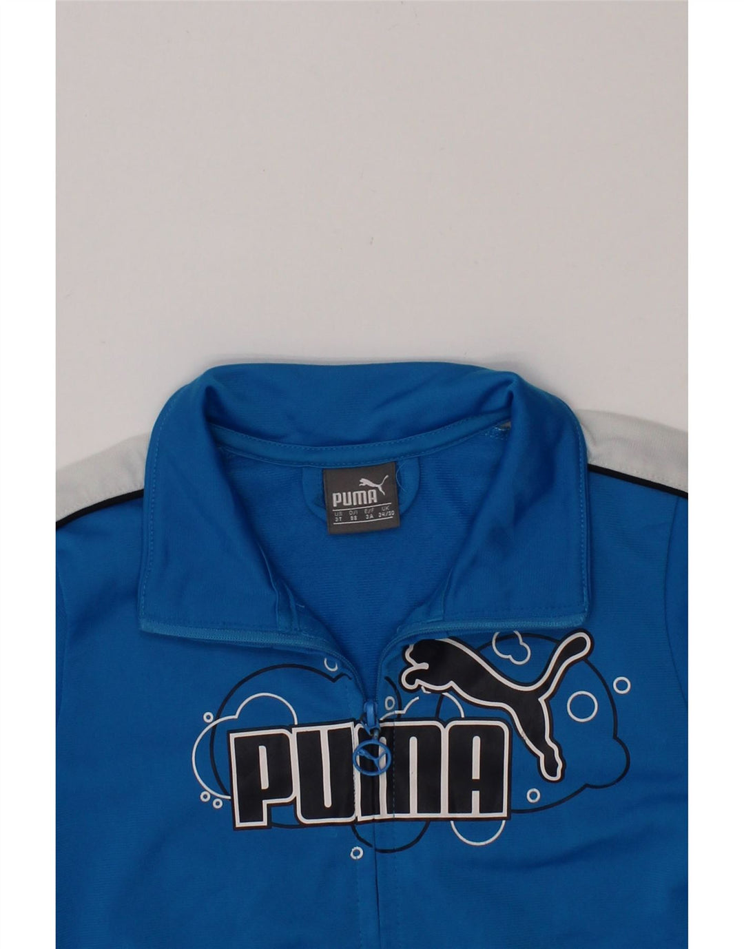 PUMA Boys Graphic Tracksuit Top Jacket 2-3 Years Blue Colourblock Vintage Puma and Second-Hand Puma from Messina Hembry 