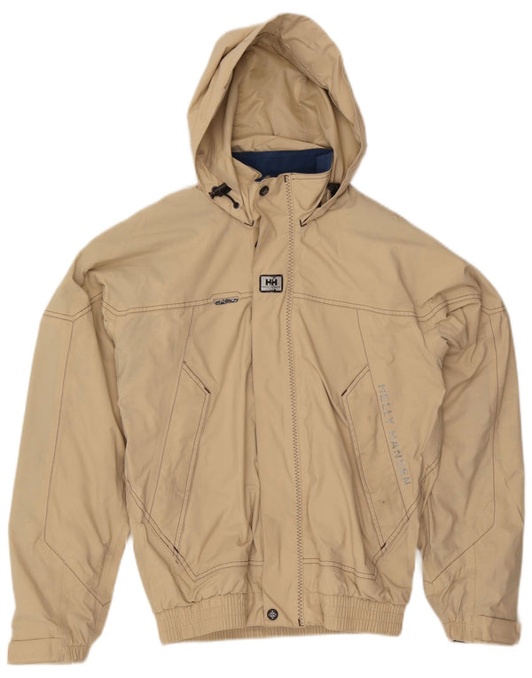 Helly Hansen Chaqueta bomber con capucha gráfica para hombre UK 36 Small Beige Nylon