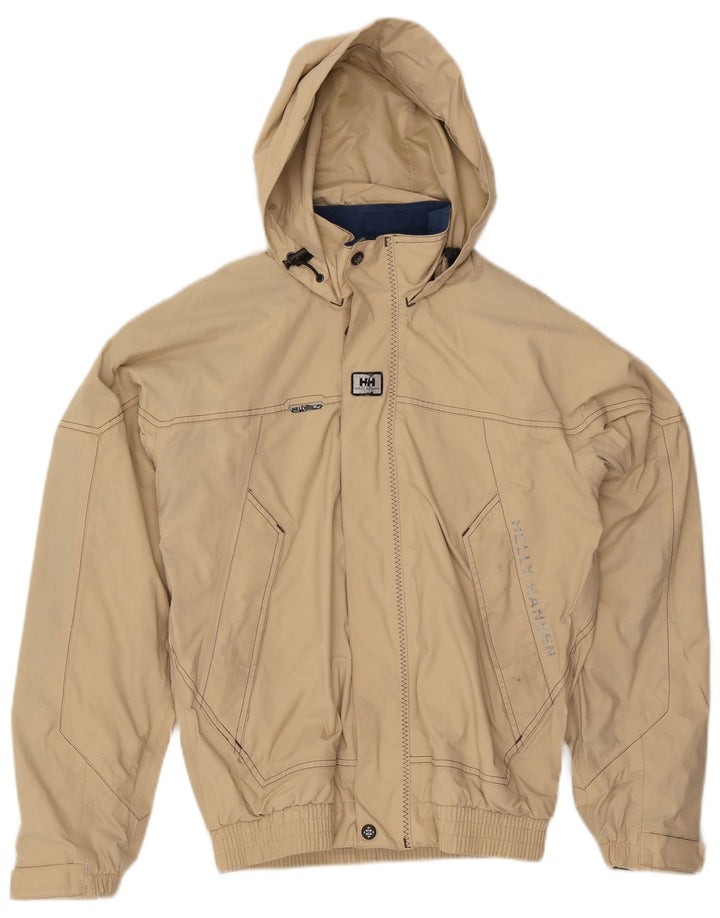 Helly Hansen Chaqueta bomber con capucha gráfica para hombre UK 36 Small Beige Nylon