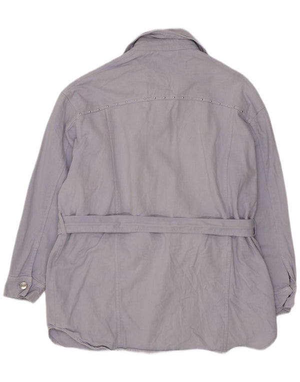 Zara Mujer Chaqueta Utilitaria Extragrande UK 44 Algodón Azul Medio
