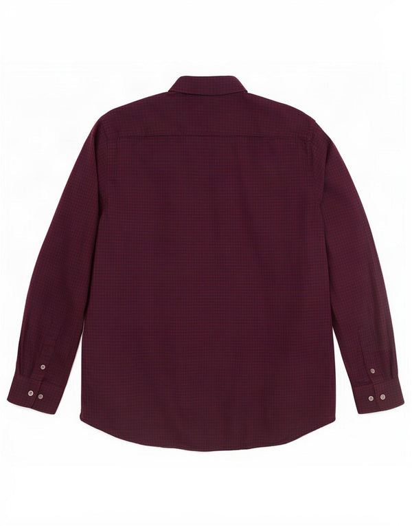 Camisa de corte slim para hombre de French Connection XL de algodón a cuadros burdeos
