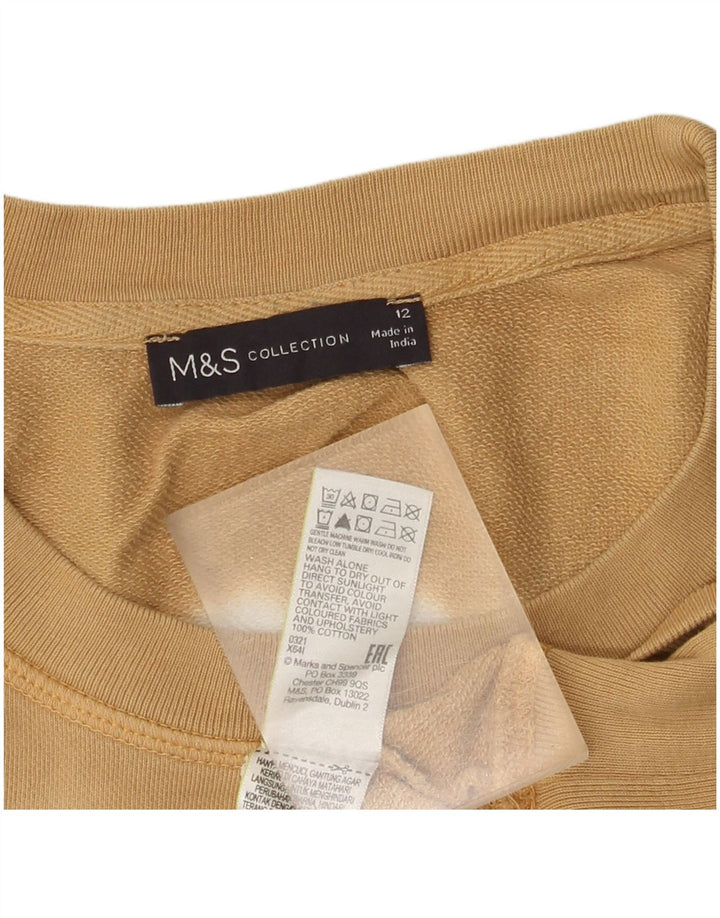 Marks & Spencer - Sudadera para mujer, talla 40, algodón a rayas, color beige medio