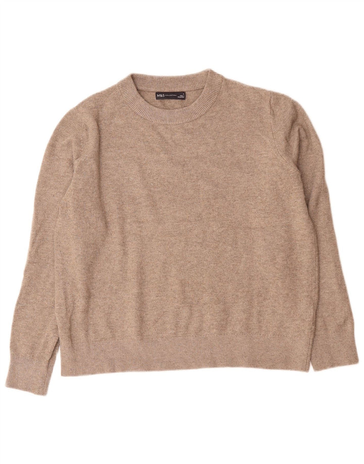 Marks & Spencer Jersey de cuello redondo para mujer UK 44 Poliéster gris medio