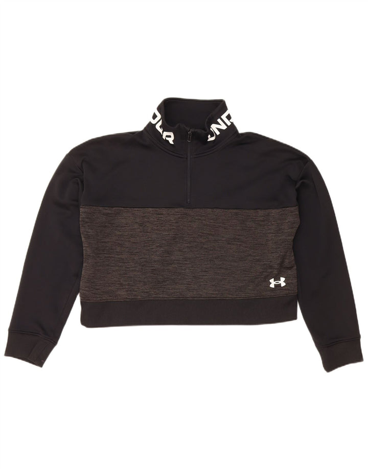 Under Armour - Sudadera con gráfico corto para mujer, talla 40, color negro