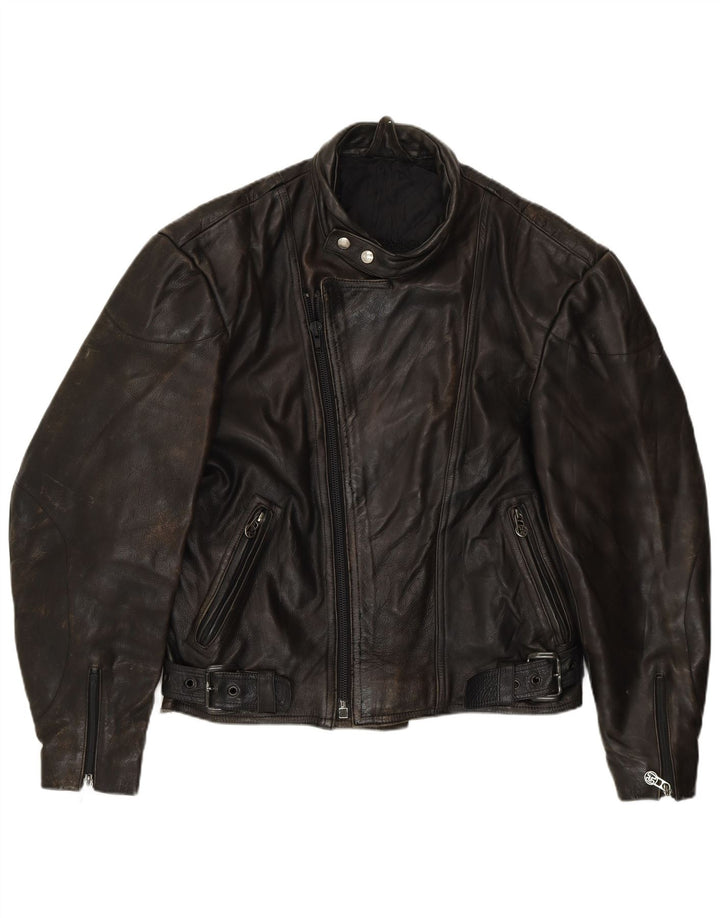 Harro Chaqueta de cuero para hombre IT 52 XL Cuero negro