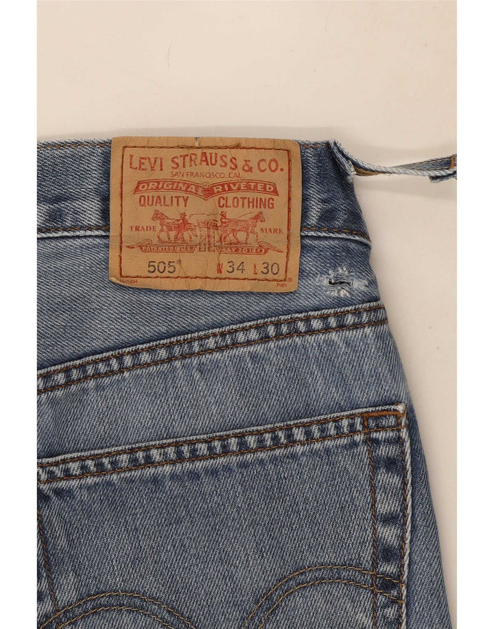 Levi's Vaqueros rectos de corte regular 505 para hombre W34 L30 Algodón azul