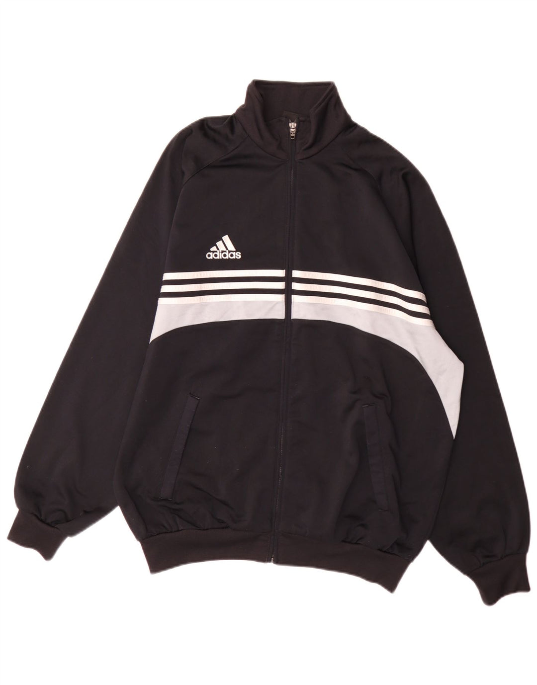Adidas - Chaqueta de chándal para hombre, talla 42/44, poliéster color negro grande