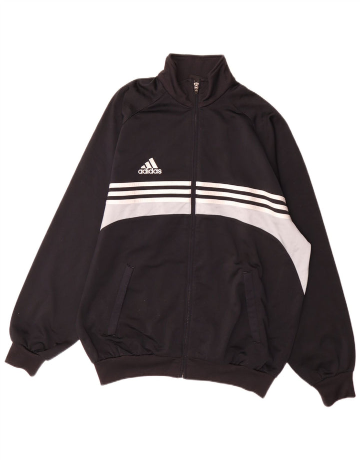 Adidas - Chaqueta de chándal para hombre, talla 42/44, poliéster color negro grande