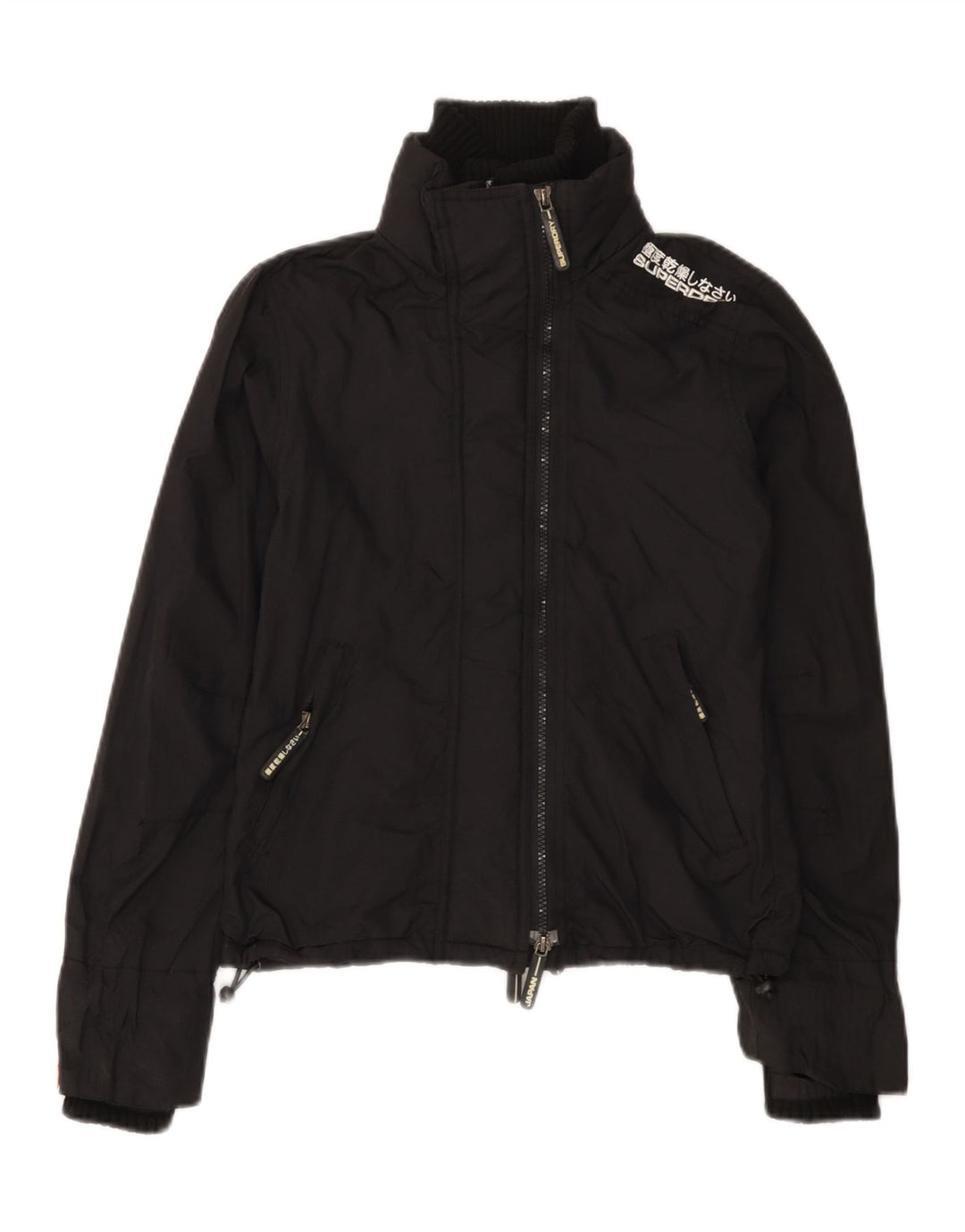 Superdry Chaqueta impermeable gráfica para mujer UK 6 XS Nylon negro