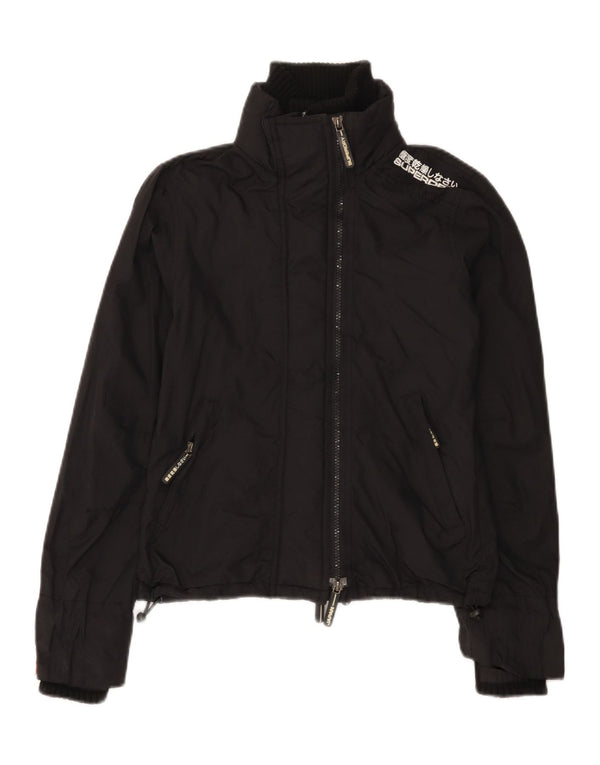 Superdry Chaqueta impermeable gráfica para mujer UK 6 XS Nylon negro