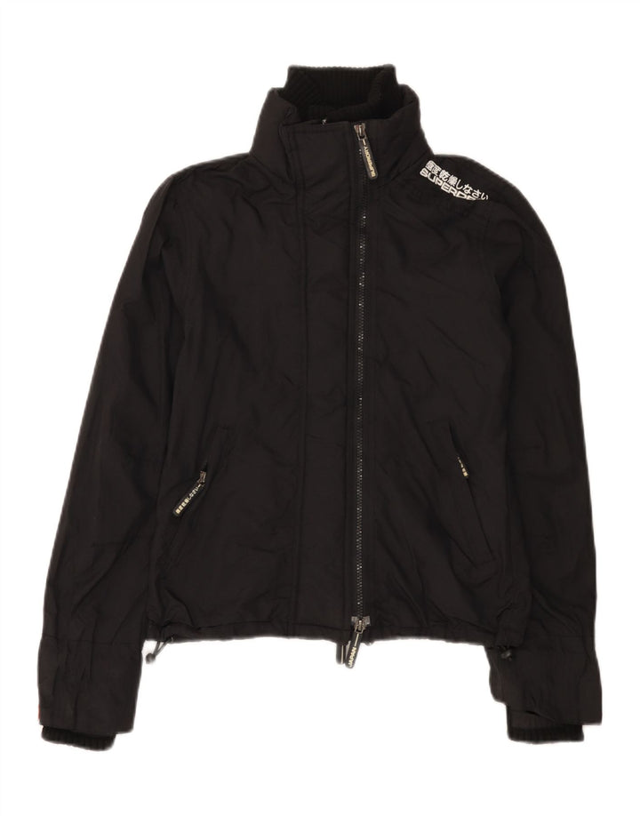 Superdry Chaqueta impermeable gráfica para mujer UK 6 XS Nylon negro