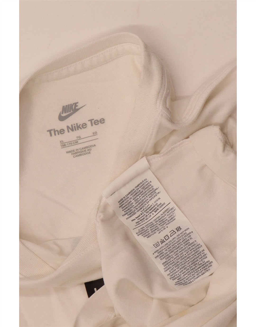 NIKE Camiseta gráfica para niños 13-14 años XL Blanco Algodón