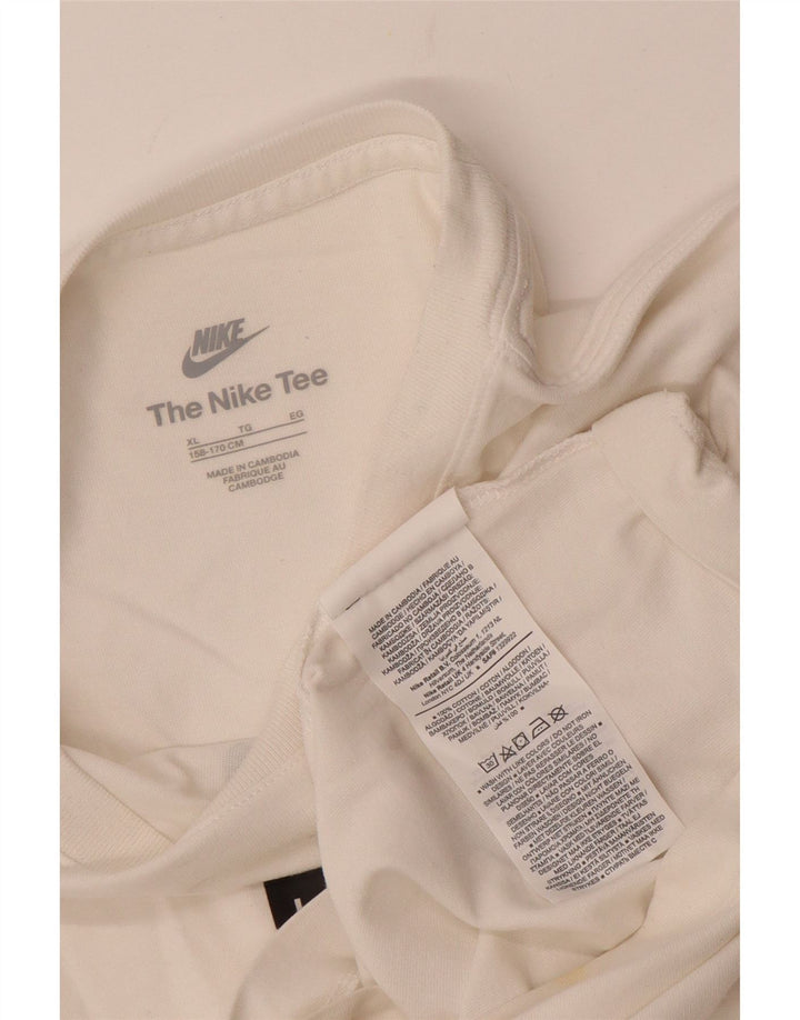 NIKE Camiseta gráfica para niños 13-14 años XL Blanco Algodón