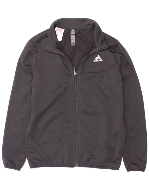Adidas Boys Graphic Chándal Top Chaqueta 9-10 Años Negro Poliéster