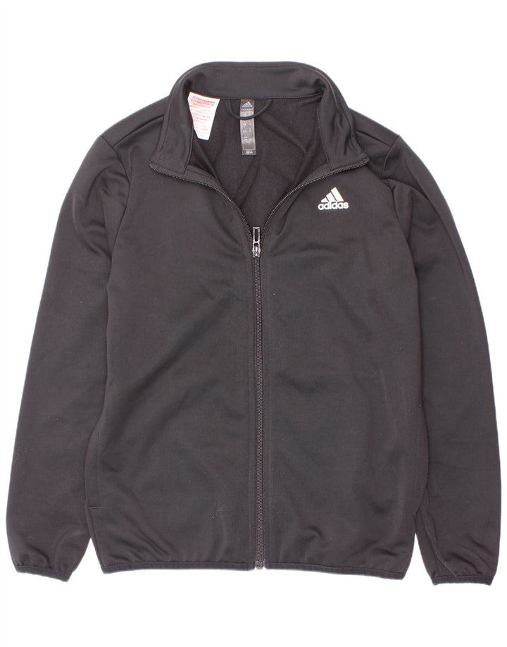 Adidas Boys Graphic Chándal Top Chaqueta 9-10 Años Negro Poliéster