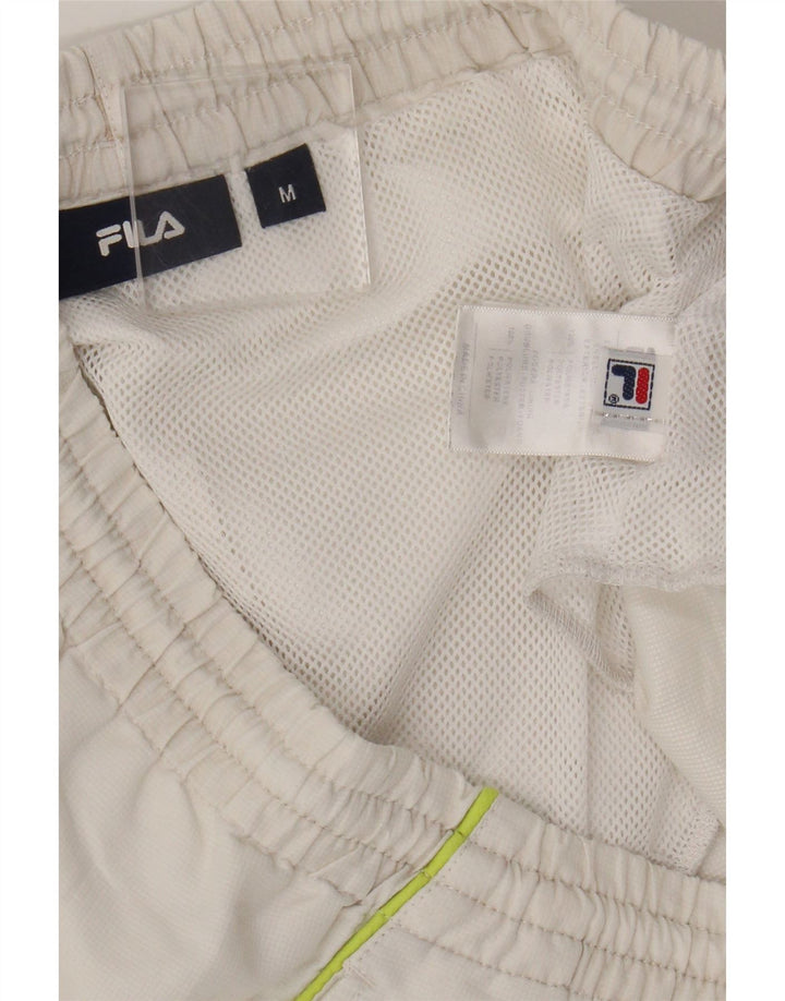 Fila Pantalones cortos deportivos para hombre poliéster blanco mediano