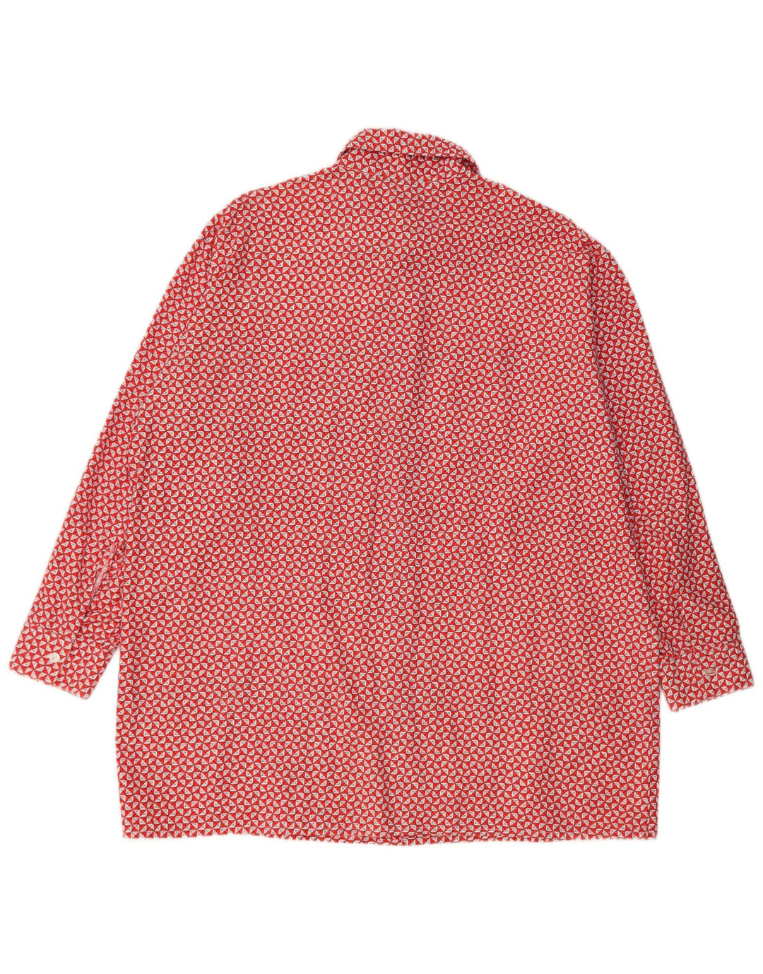 Camisa Vintage Hombre Talla 44 XL Rojo Geométrico