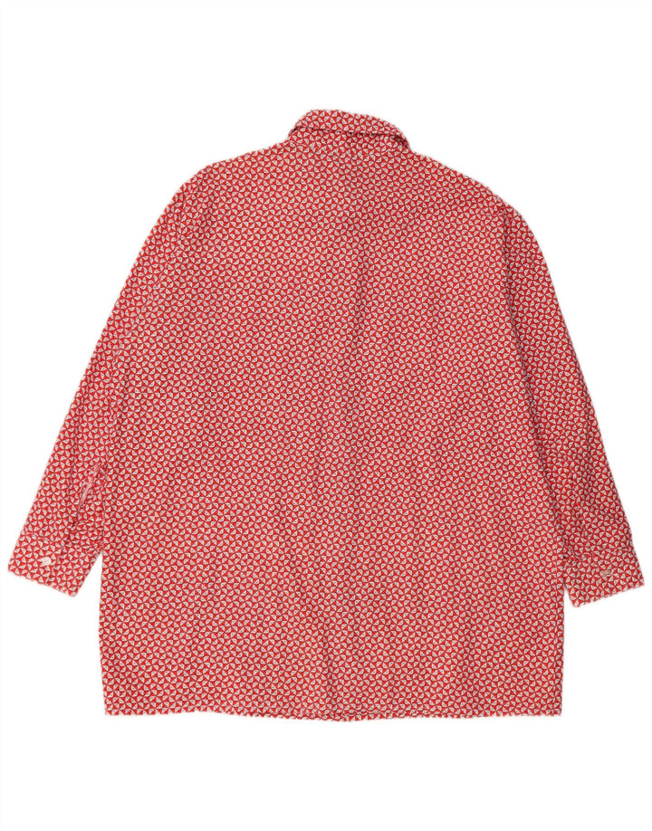 Camisa Vintage Hombre Talla 44 XL Rojo Geométrico