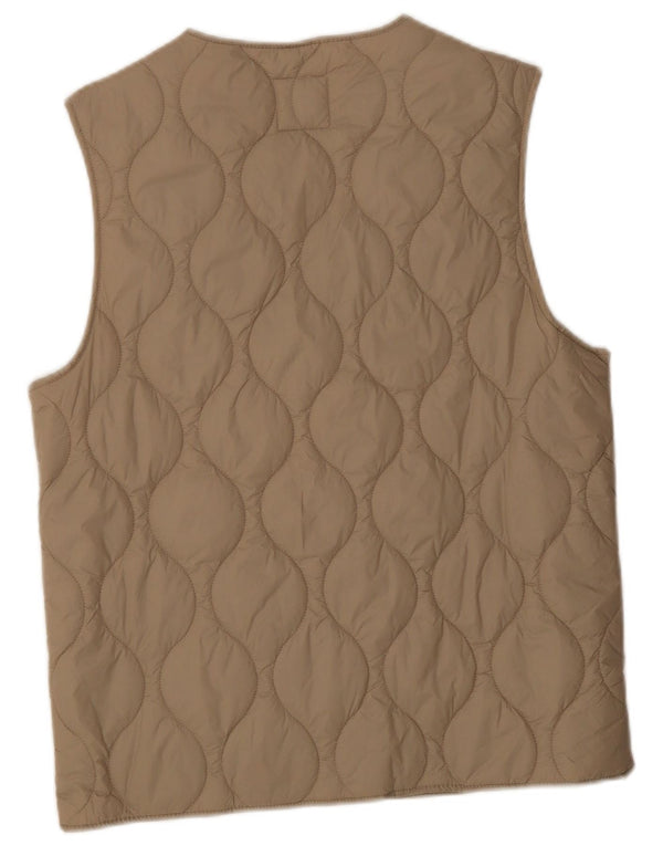 Zara Hombre Chaleco Acolchado ES 38 Poliéster Beige Medio
