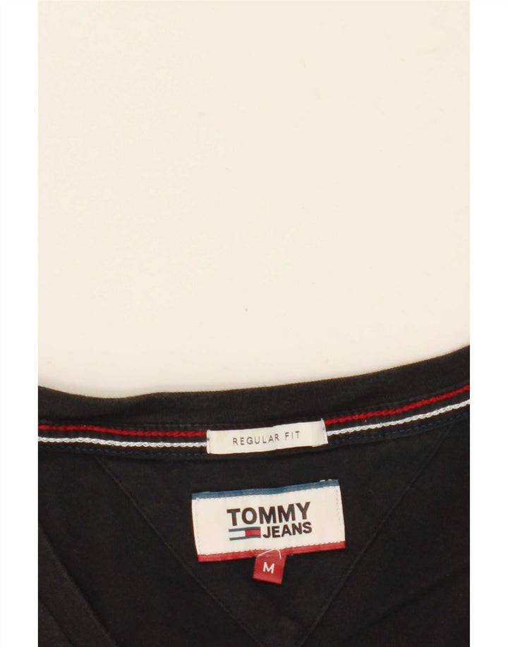 Tommy Hilfiger Camiseta Regular Fit para Hombre Top Mediano Negro