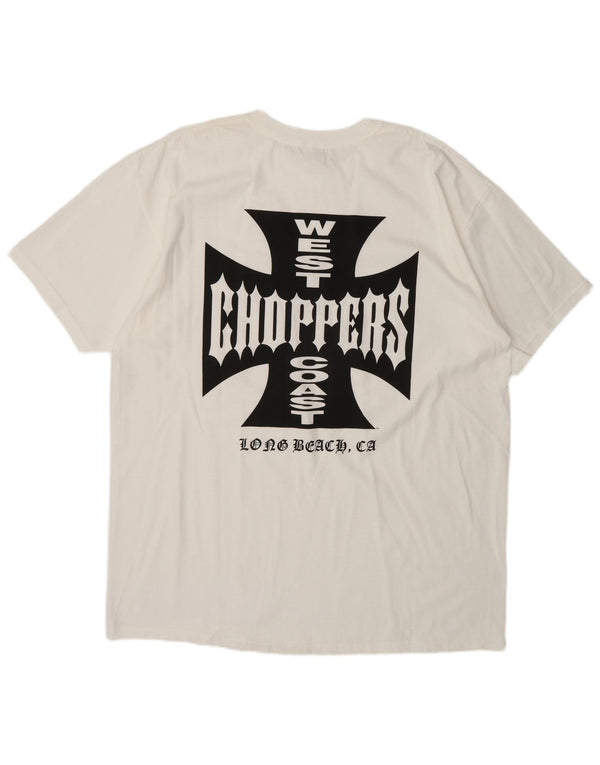 Anvil Mens West Coast Choppers Regular Graphic Camiseta Top 2XL Algodón Blanco